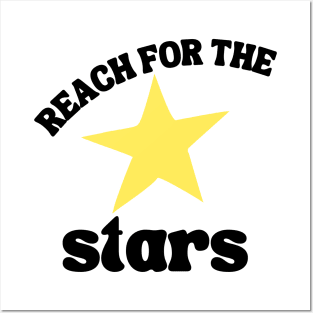 Reach For The Stars. Retro Typography Inspirational Quote. Posters and Art